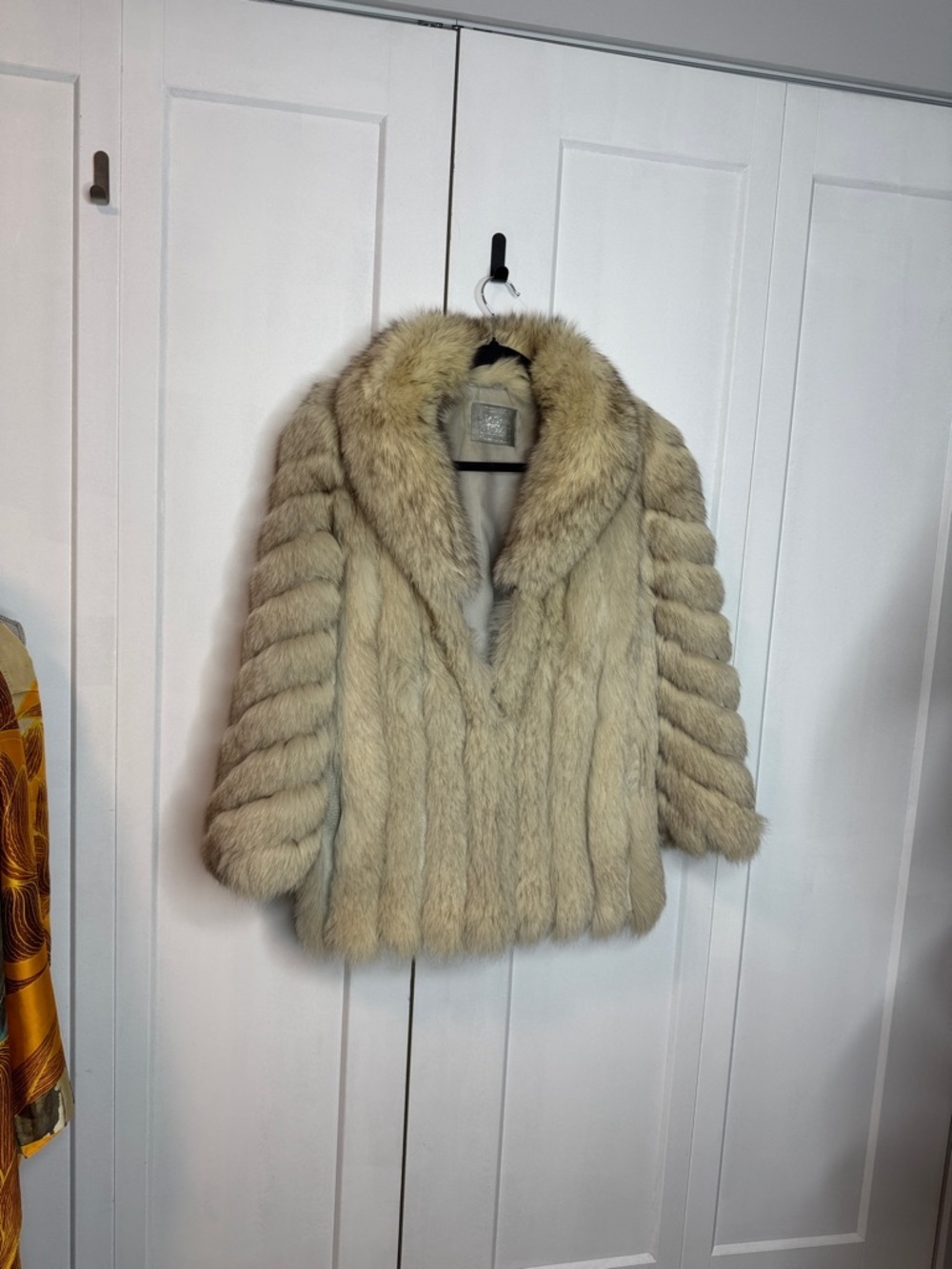 Saga Fox Cream grey beige coat jacket - approx med-large size 10